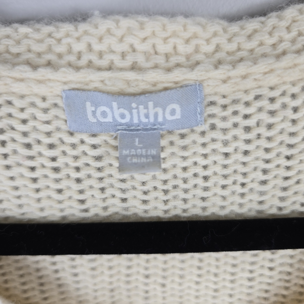Tabitha Lambswool Angora Cream Ivory Cardigan Sweater 3/4 Sleeve Size Large - Picture 2 of 8